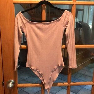 Charlotte Russe 3/4 inch sleeve sweater bodysuit. Color is light rose.. Sz XS.